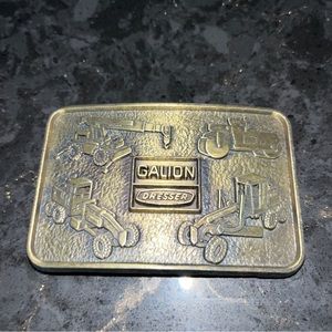 Vintage Brass Belt Buckle. Galion Dresser farm equipment.